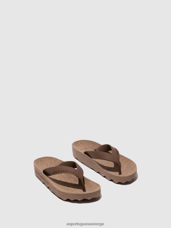 Asportuguesas menn uformell flip-flops-følelse JHBRZ177 flip-flops brun gummistropp