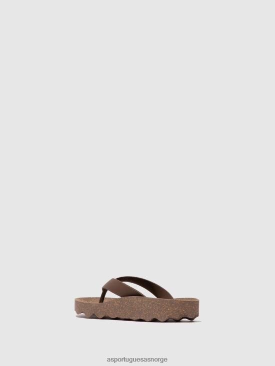 Asportuguesas menn uformell flip-flops-følelse JHBRZ177 flip-flops brun gummistropp
