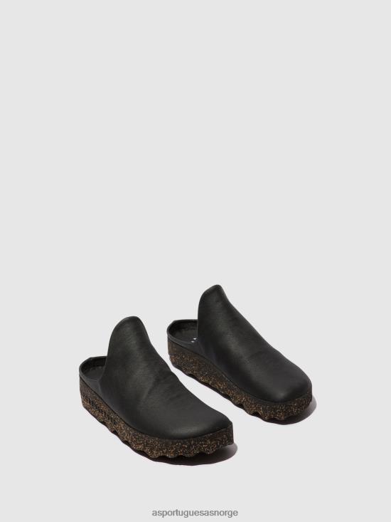 Asportuguesas menn slip-on muldyr leire JHBRZ213 muldyr svart