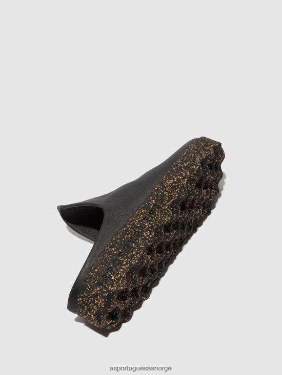 Asportuguesas menn slip-on muldyr leire JHBRZ213 muldyr svart