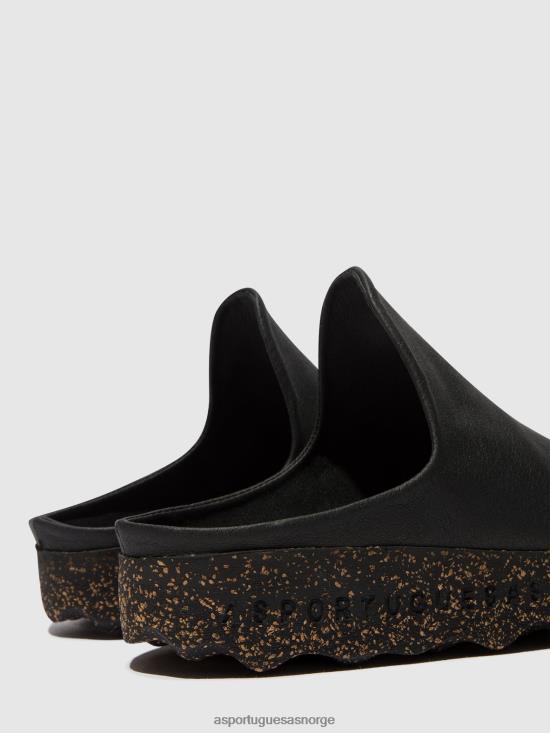Asportuguesas menn slip-on muldyr leire JHBRZ213 muldyr svart