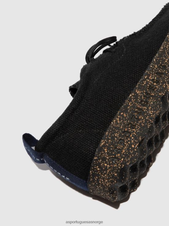Asportuguesas menn snøresko chat JHBRZ198 trenere svart resirkulert lin