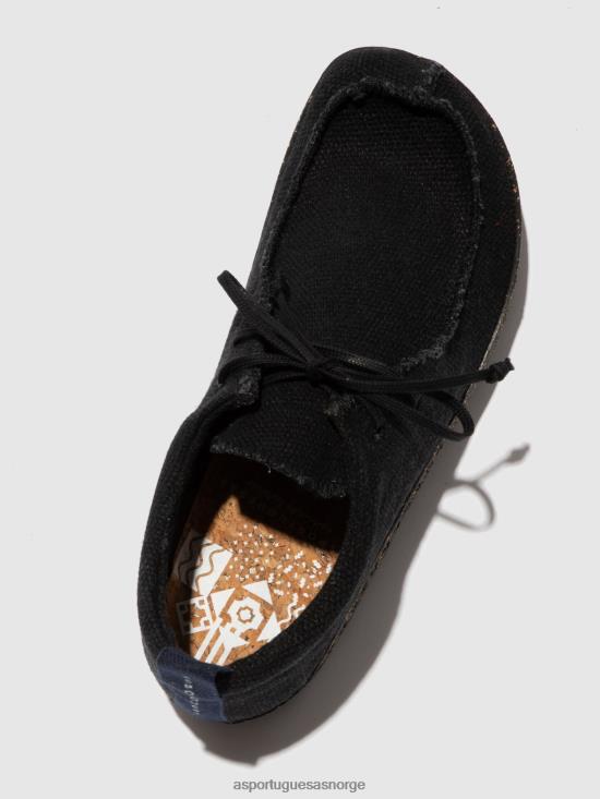 Asportuguesas menn snøresko chat JHBRZ198 trenere svart resirkulert lin